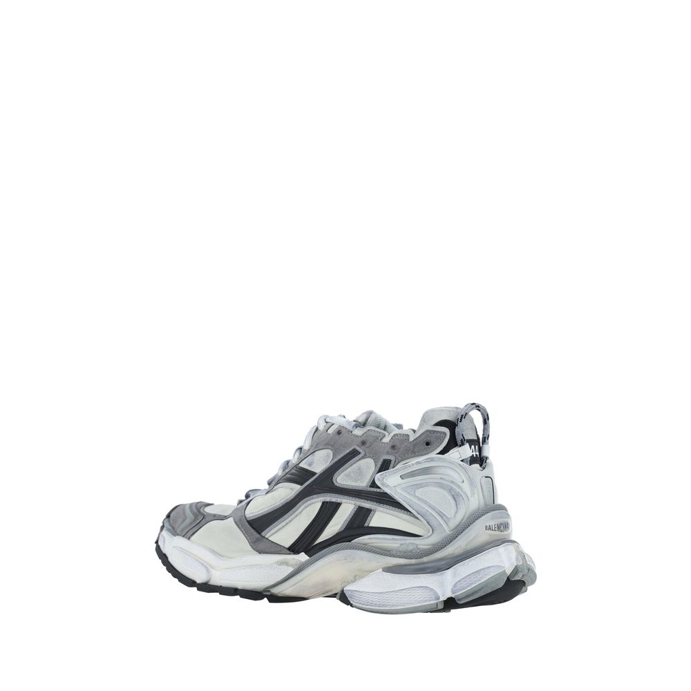 Gray Polyurethane Athletic Sneakers