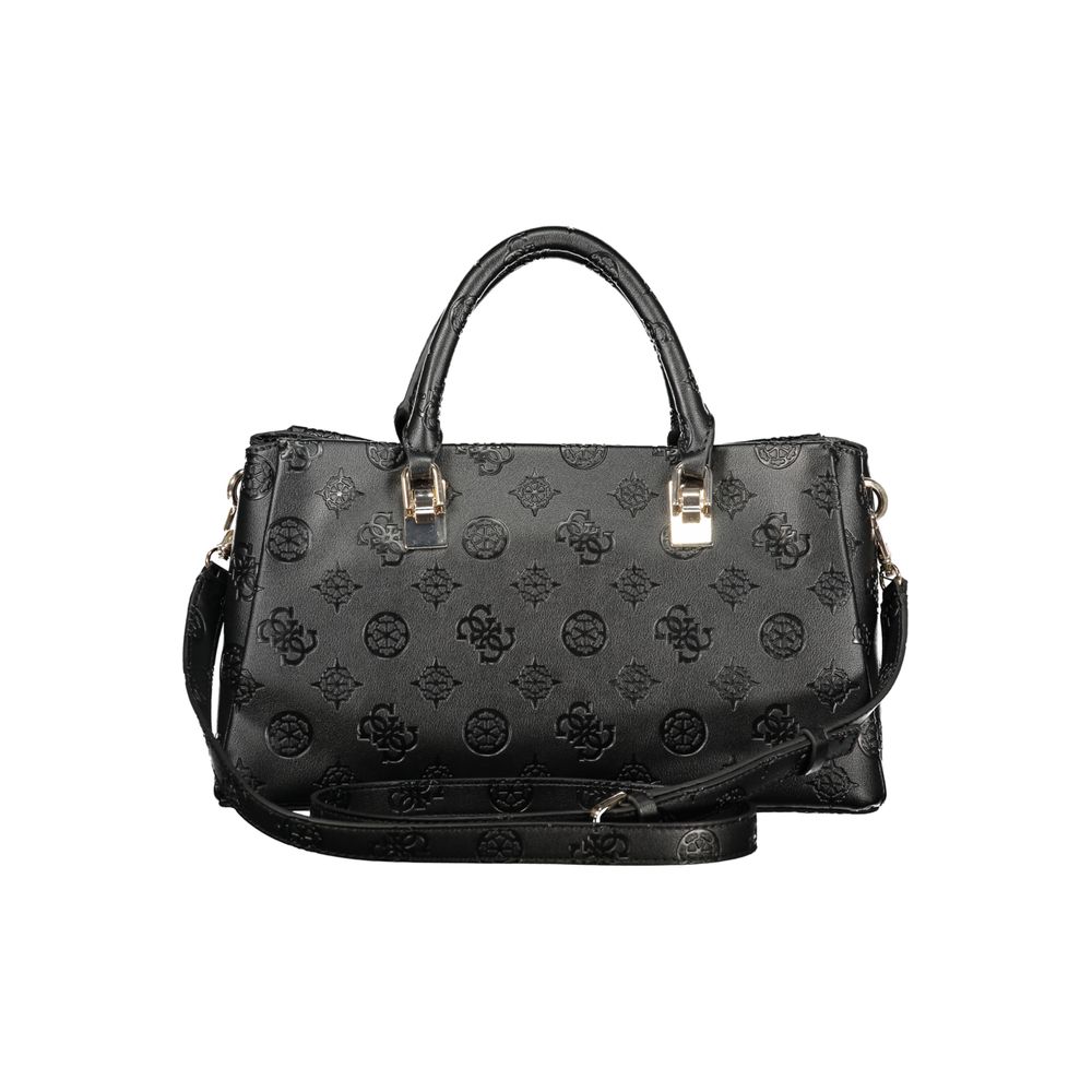 Black Polyurethane Women Handbag