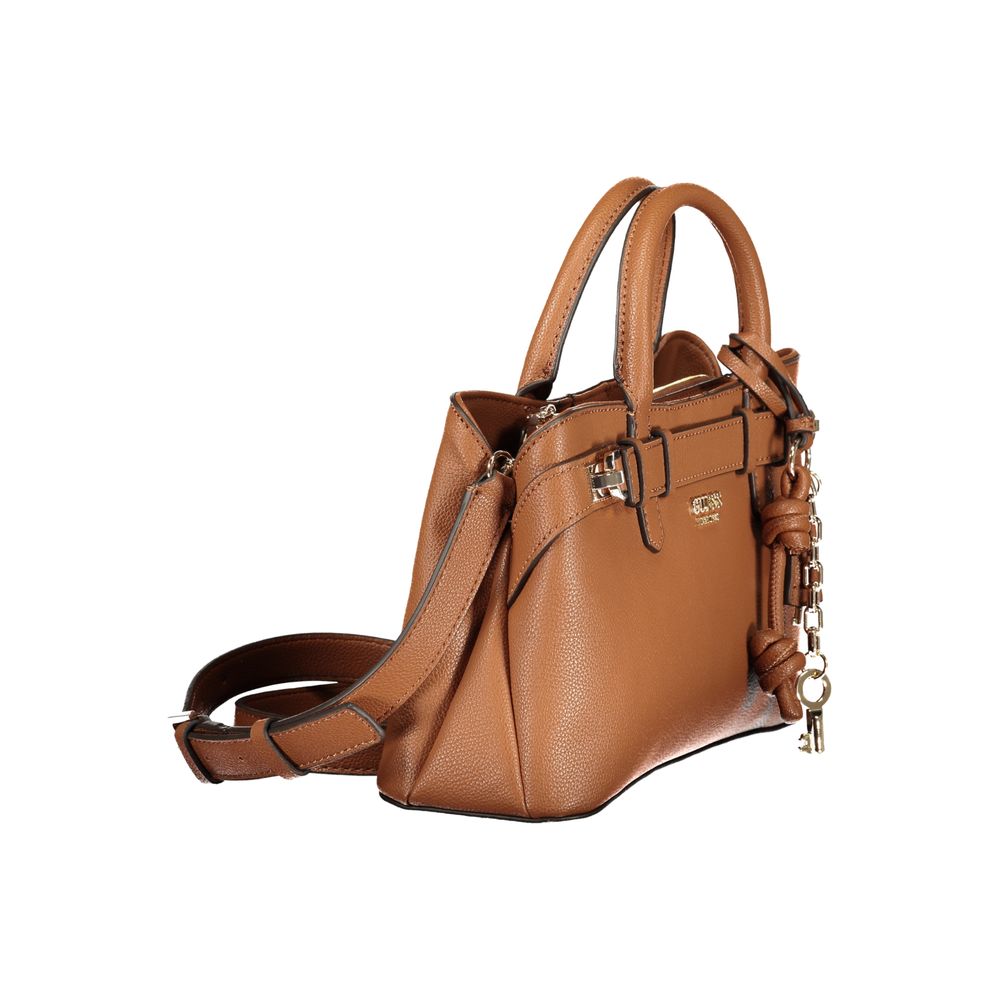 Marrone Polyurethane Women Handbag