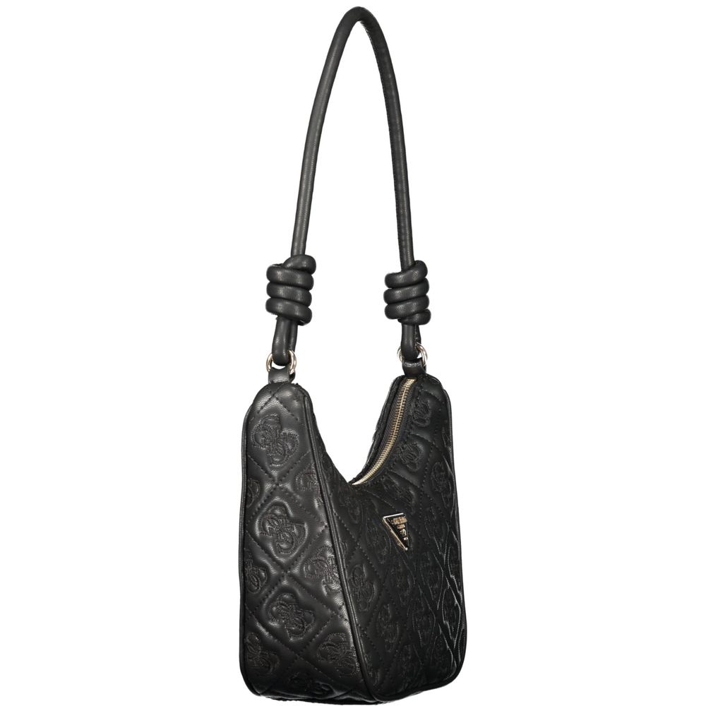 Black Polyurethane Women Handbag