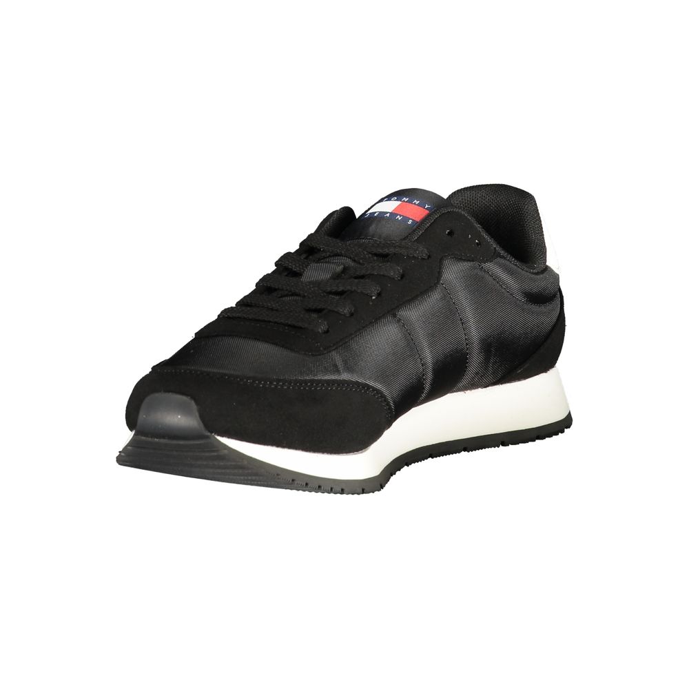 Black Polyurethane Men Sneaker