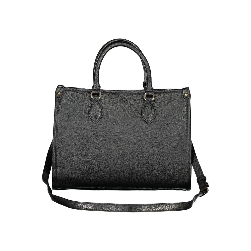 Black Polyurethane Women Handbag