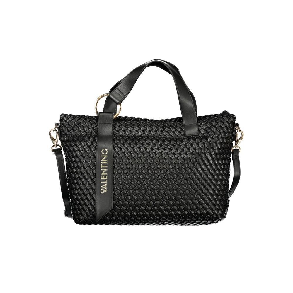Black Polyurethane Women Handbag