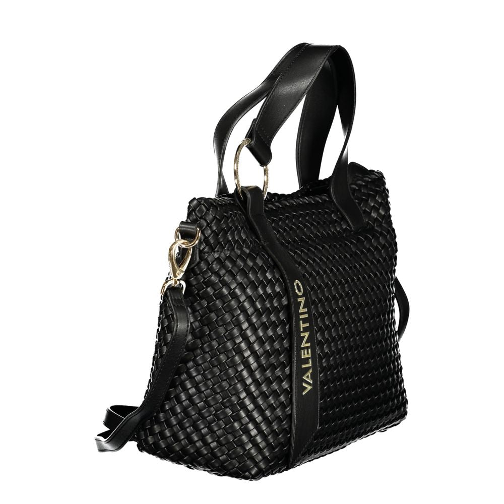 Black Polyurethane Women Handbag