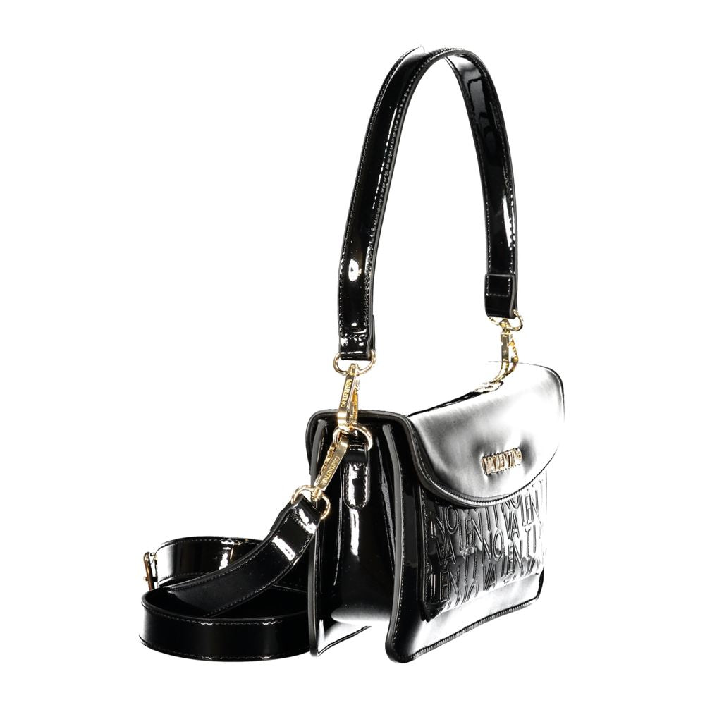 Black Polyurethane Women Handbag