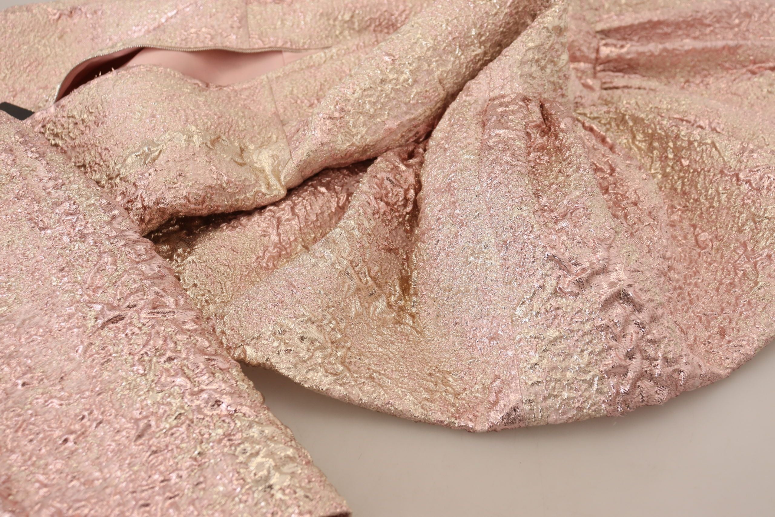 Pink Jaquard 3/4 Sleeve Sheath Midi Dress