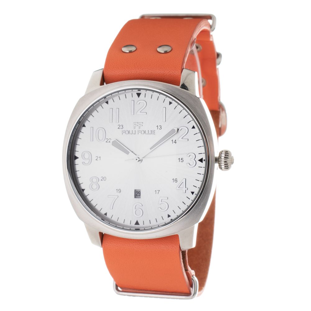 Orange Leather Dress Watch