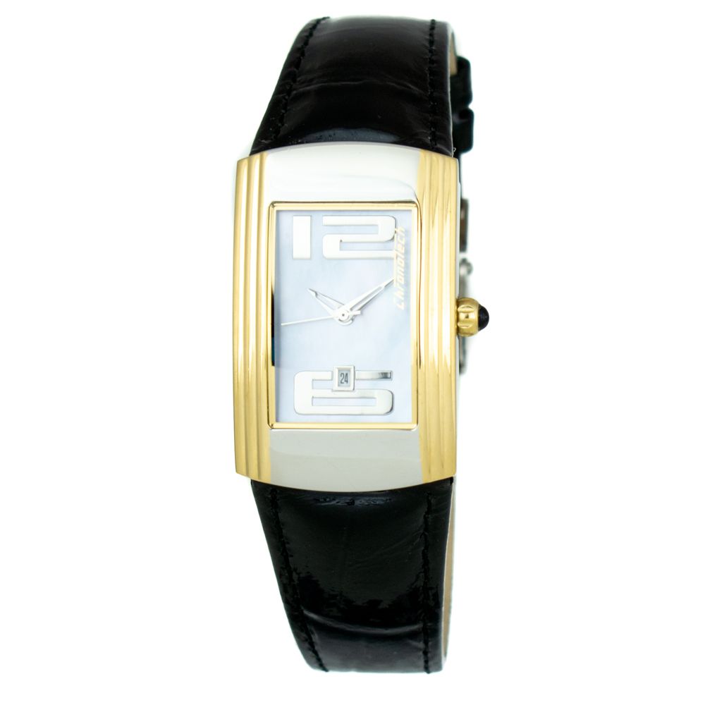 Black Leather Dress Watch