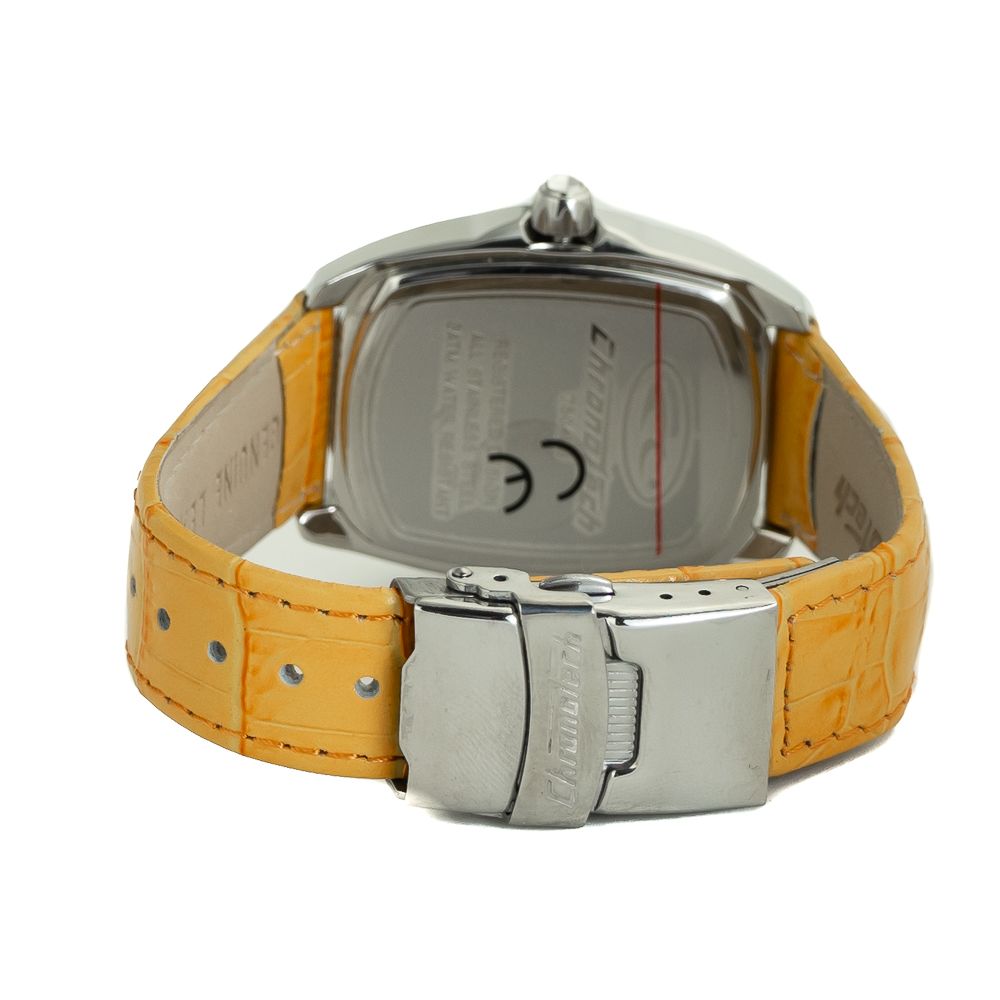 Orange Leather Dress Watch