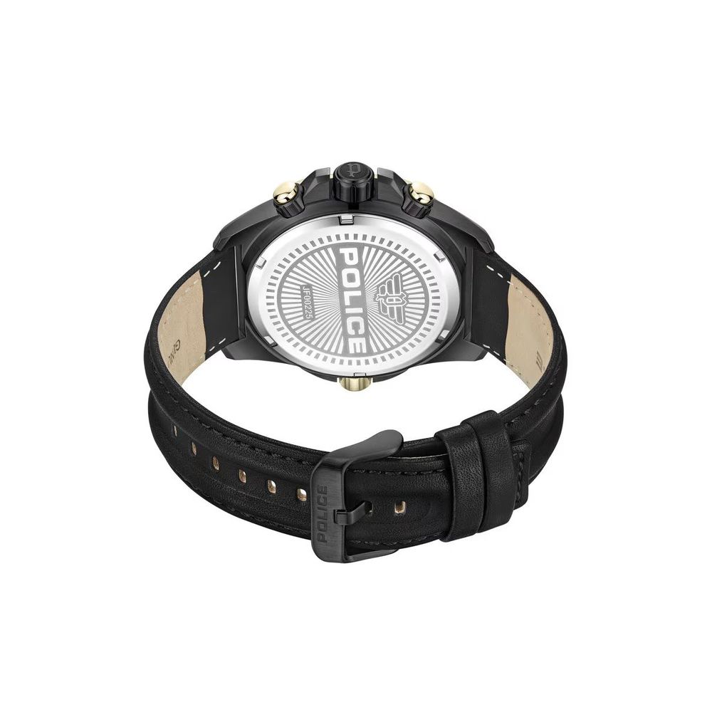 Black Artificial Leather Dress Watch