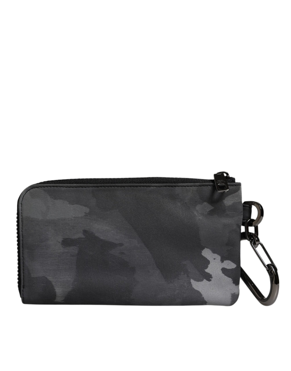 Black Gray Camouflage Logo Plaque Keyring Pouch Bag