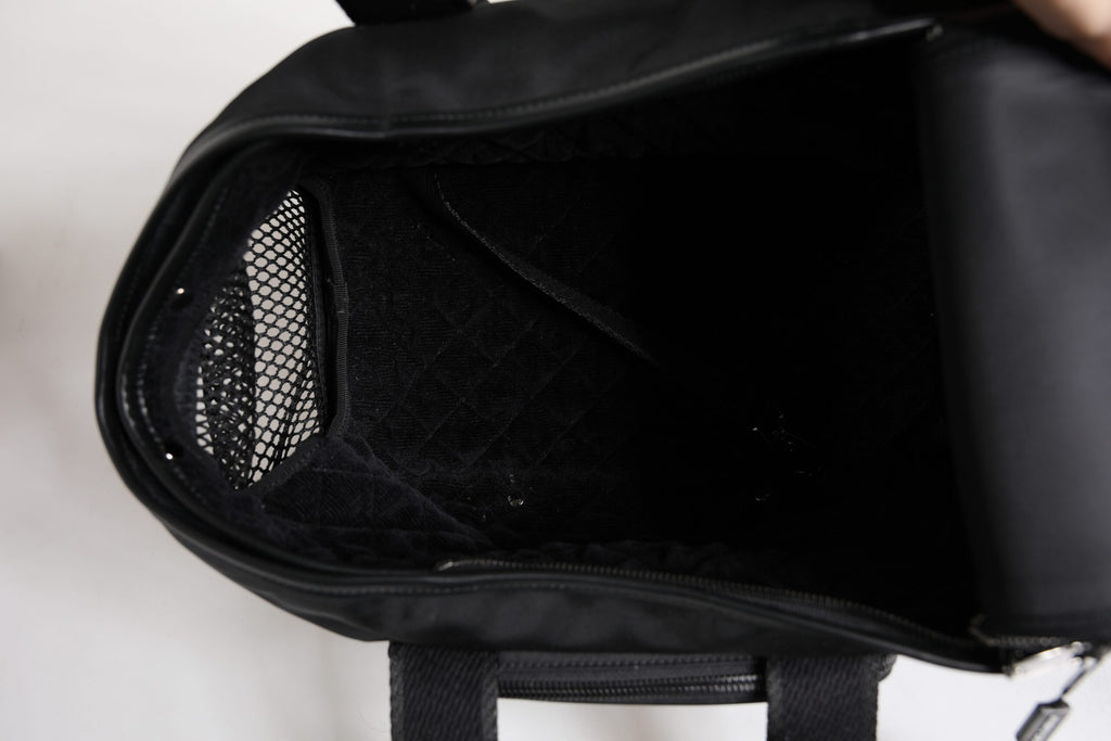 Black Shoulder Strap Pet Carry Logo Plaque Bag