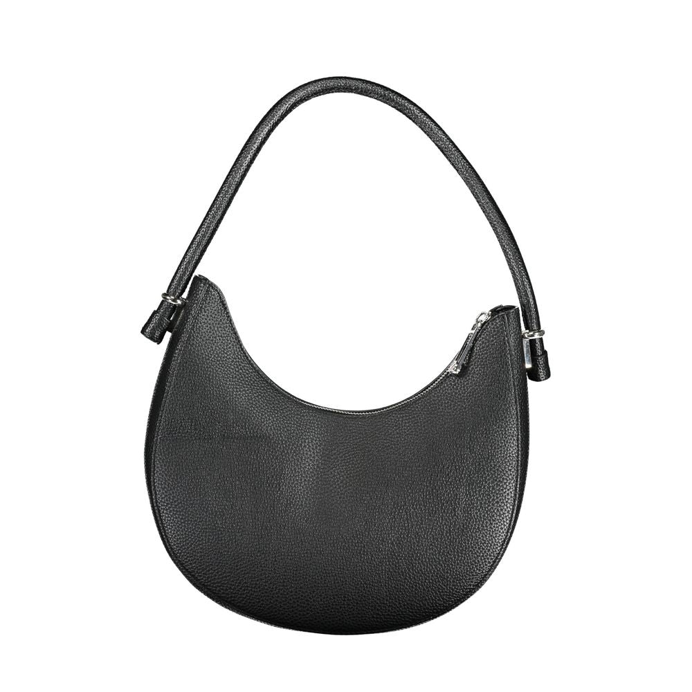 Black Polyurethane Women Handbag