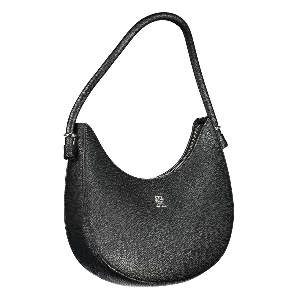 Black Polyurethane Women Handbag