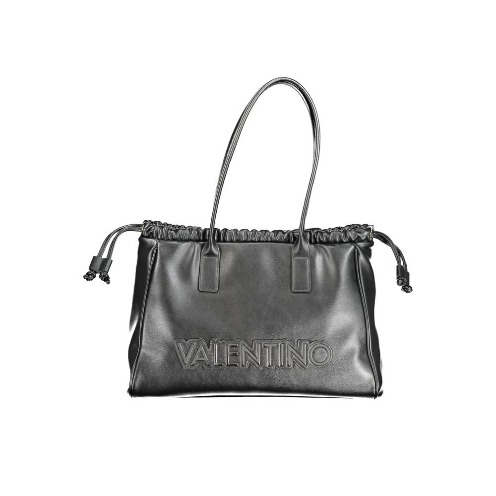 Black Polyurethane Women Handbag