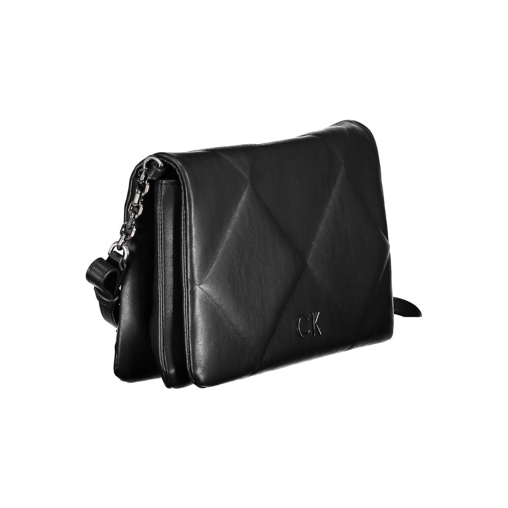 Black Polyester Women Shoulder Bag