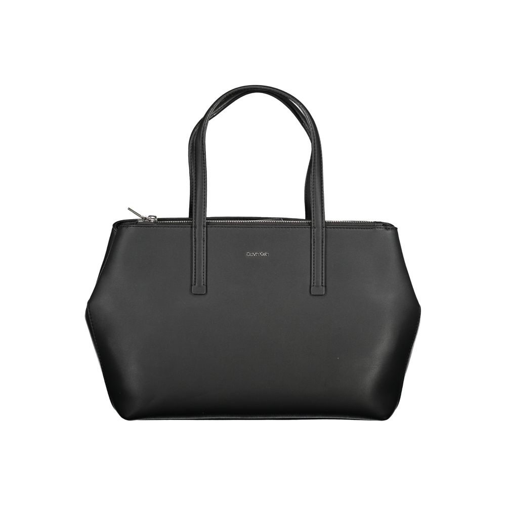 Black Polyester Women Handbag