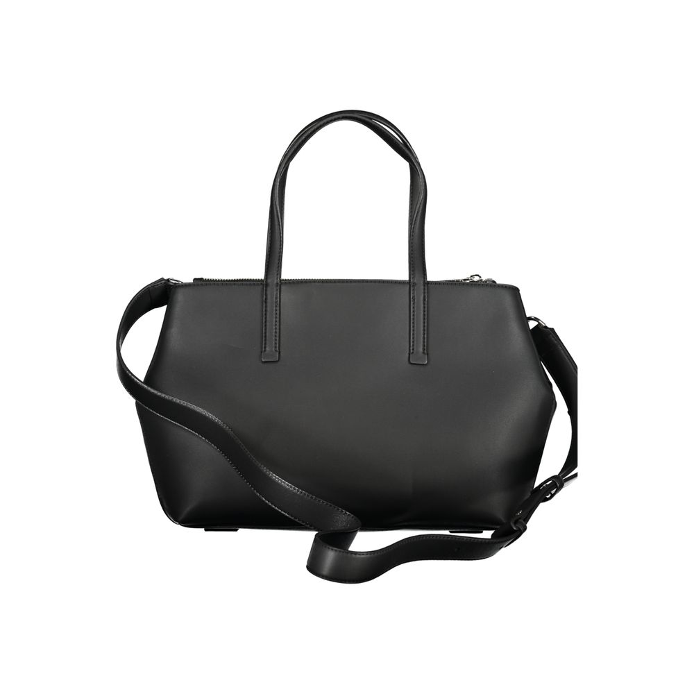 Black Polyester Women Handbag