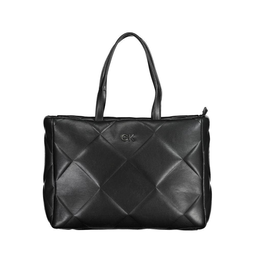 Black Polyester Women Handbag