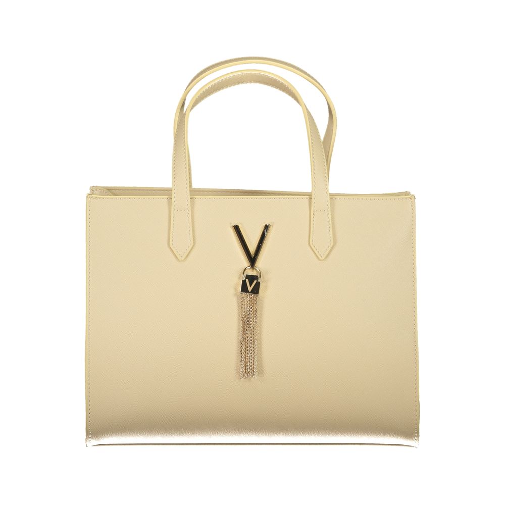 Beige Polyurethane Women Handbag