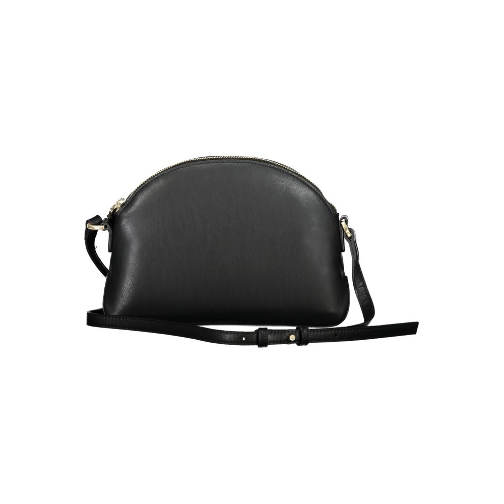 Black Polyurethane Women Shoulder Bag