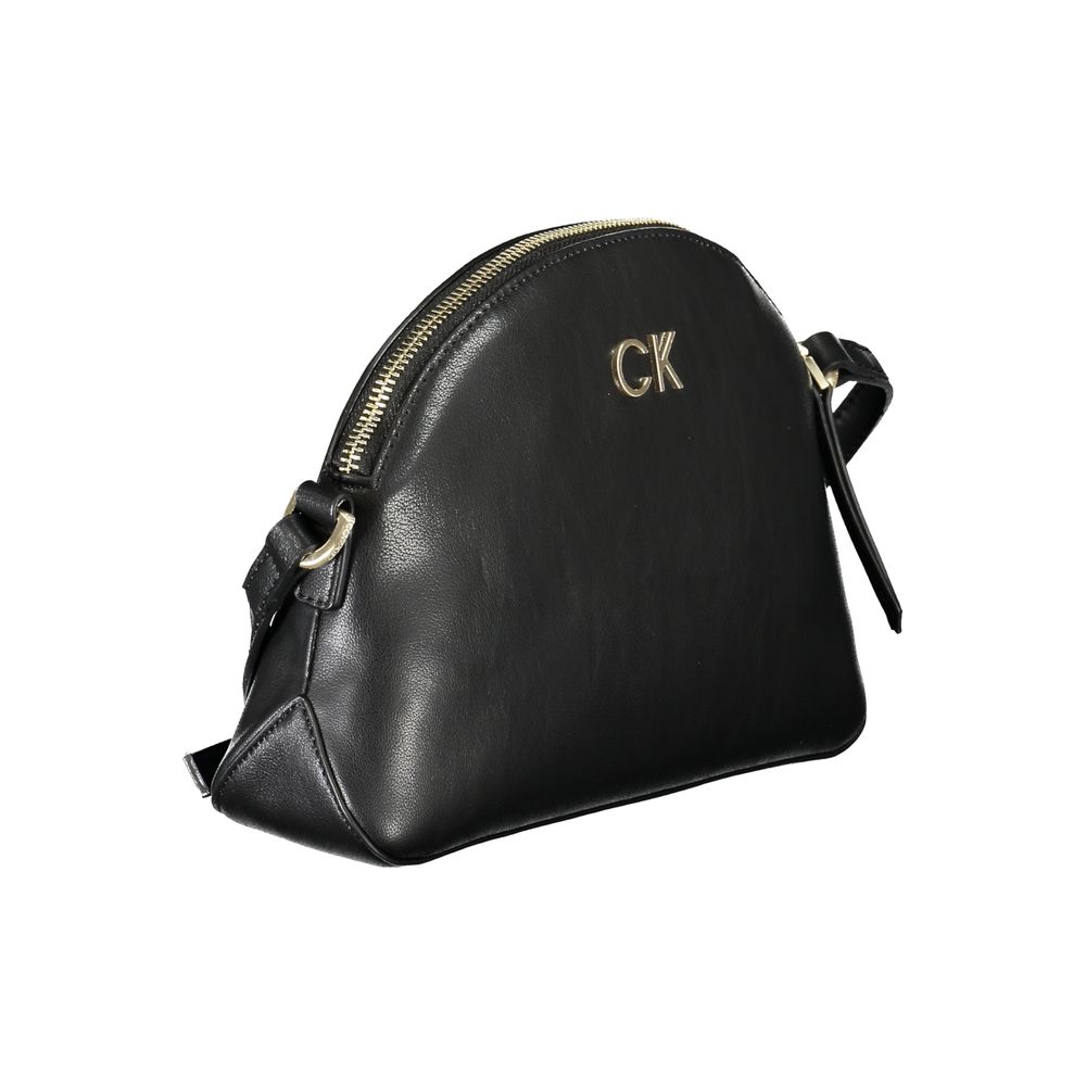 Black Polyurethane Women Shoulder Bag