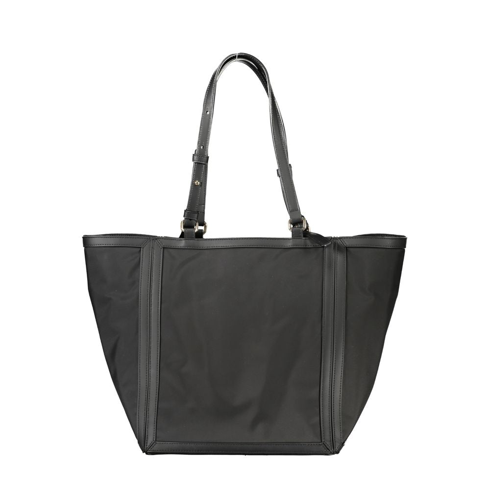 Black Polyester Women Handbag