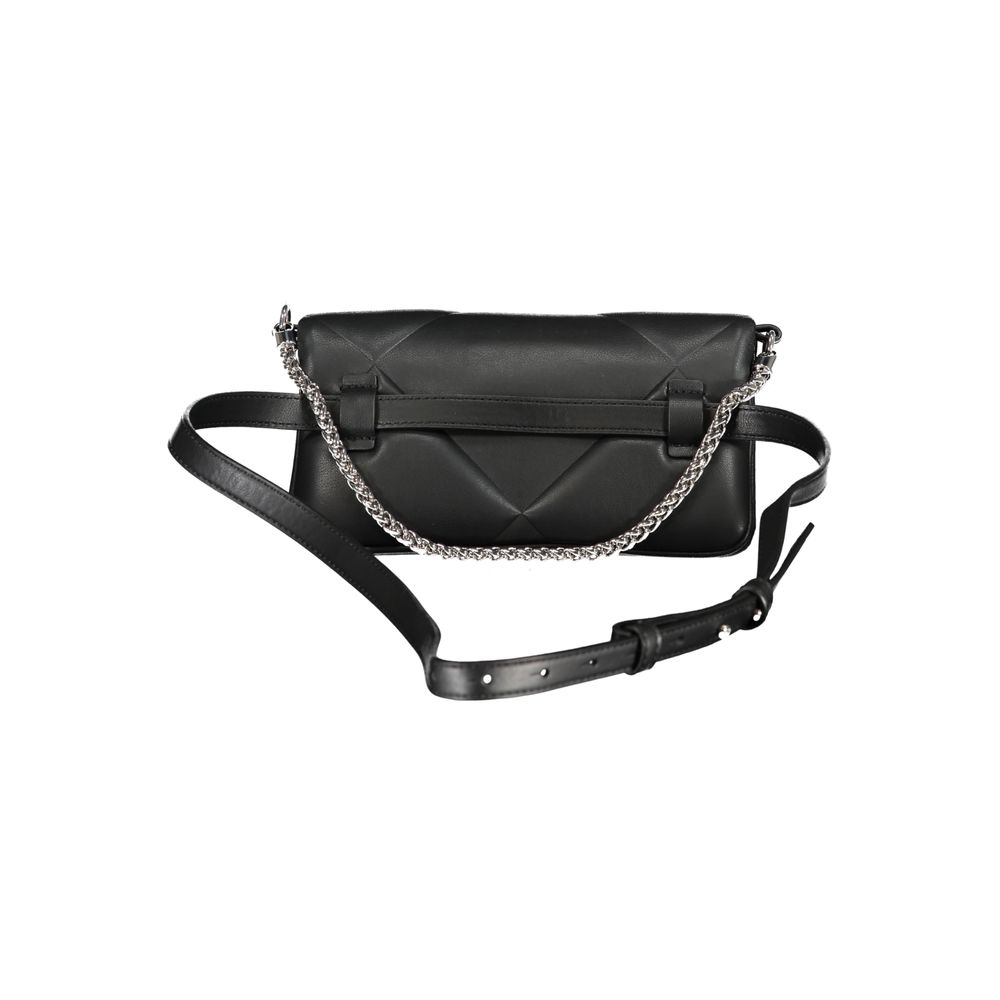 Black Polyester Women Handbag
