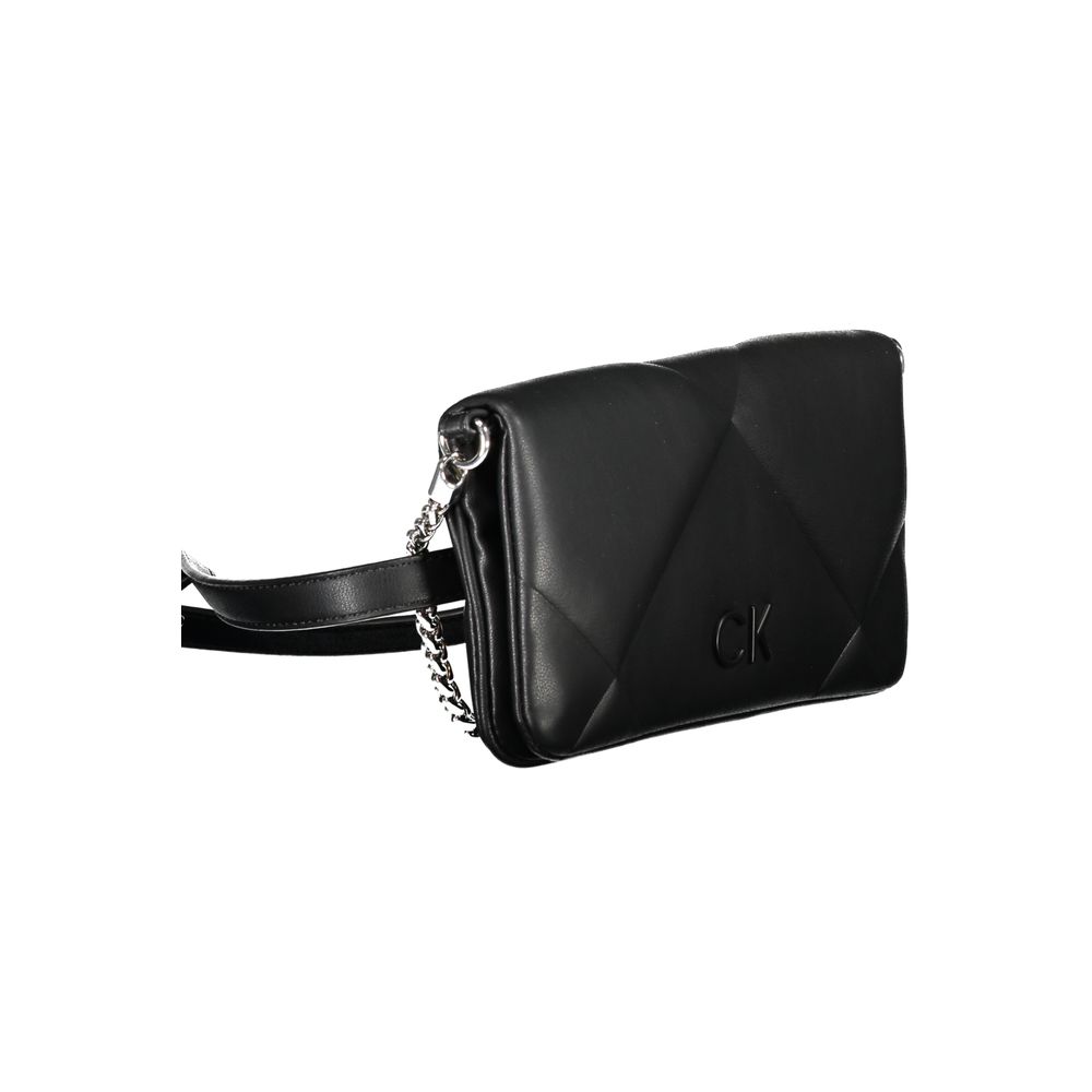 Black Polyester Women Handbag