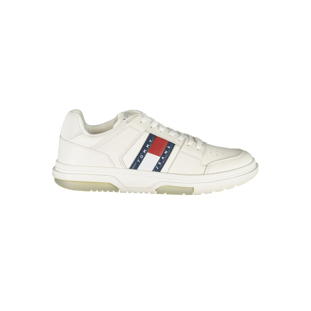 White Polyurethane Men Sneaker