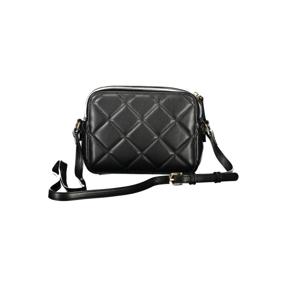 Black Polyurethane Women Shoulder Bag