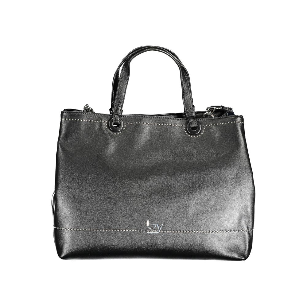 Black Polyurethane Women Handbag