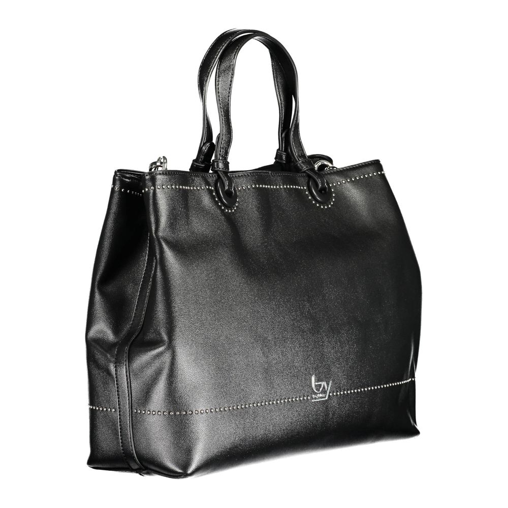 Black Polyurethane Women Handbag