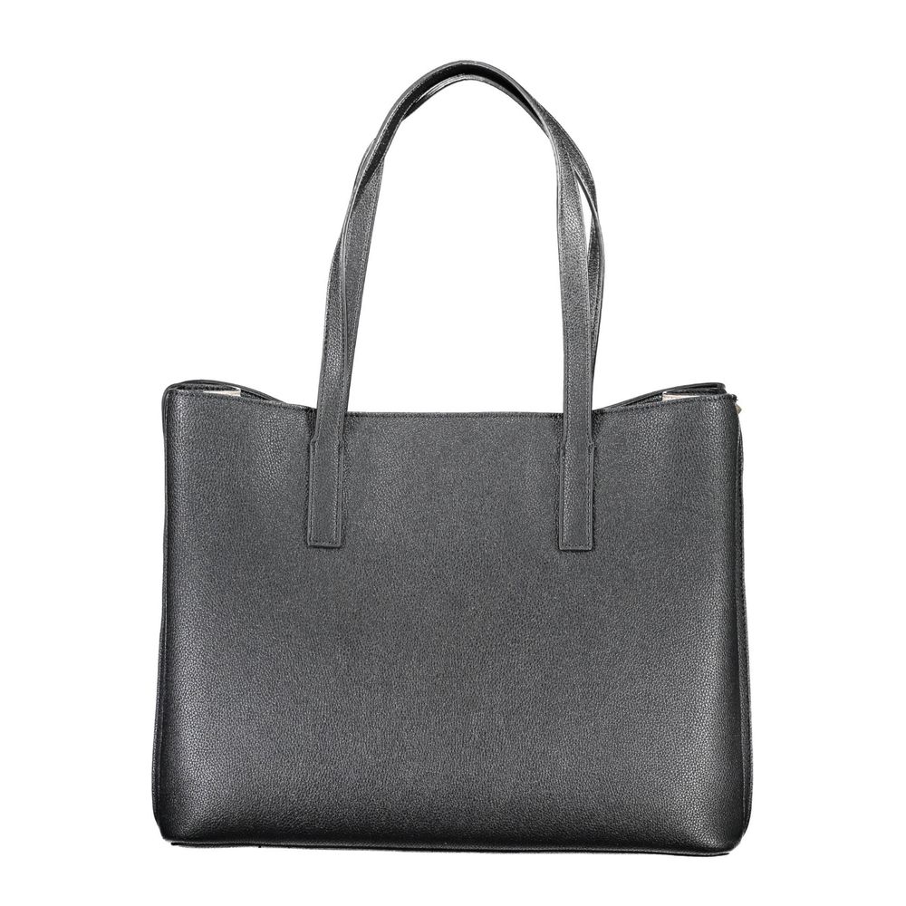 Black Polyurethane Women Shoulder Bag