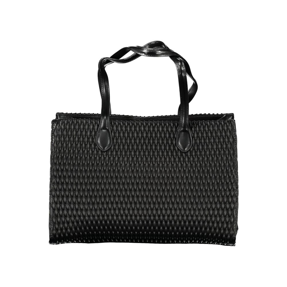 Black Polyurethane Women Shoulder Bag
