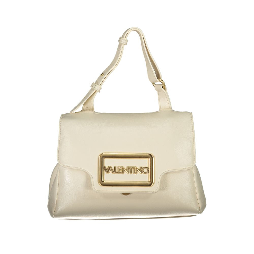 Beige Polyurethane Women Handbag