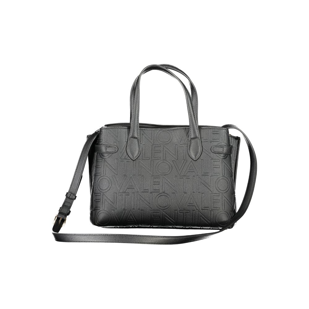 Black Polyurethane Women Handbag