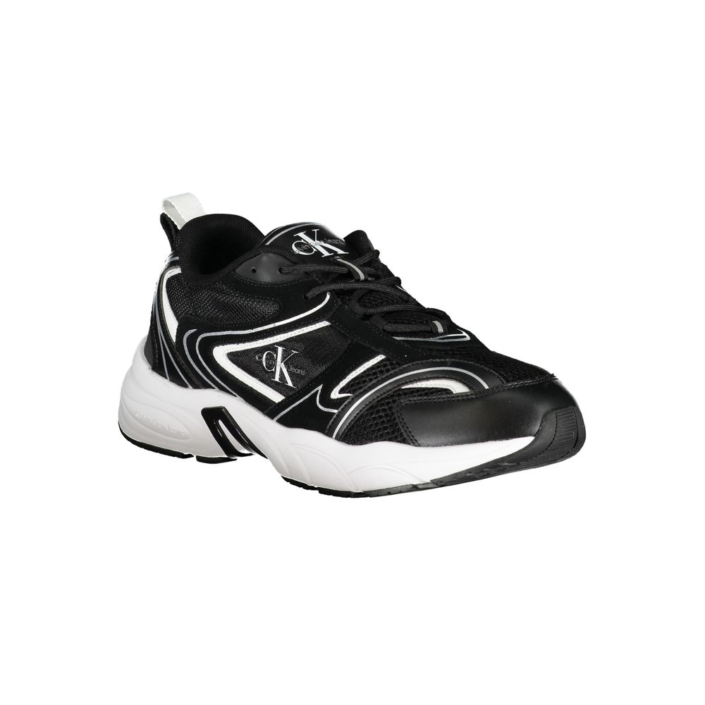 Black Polyurethane Men's Sneaker