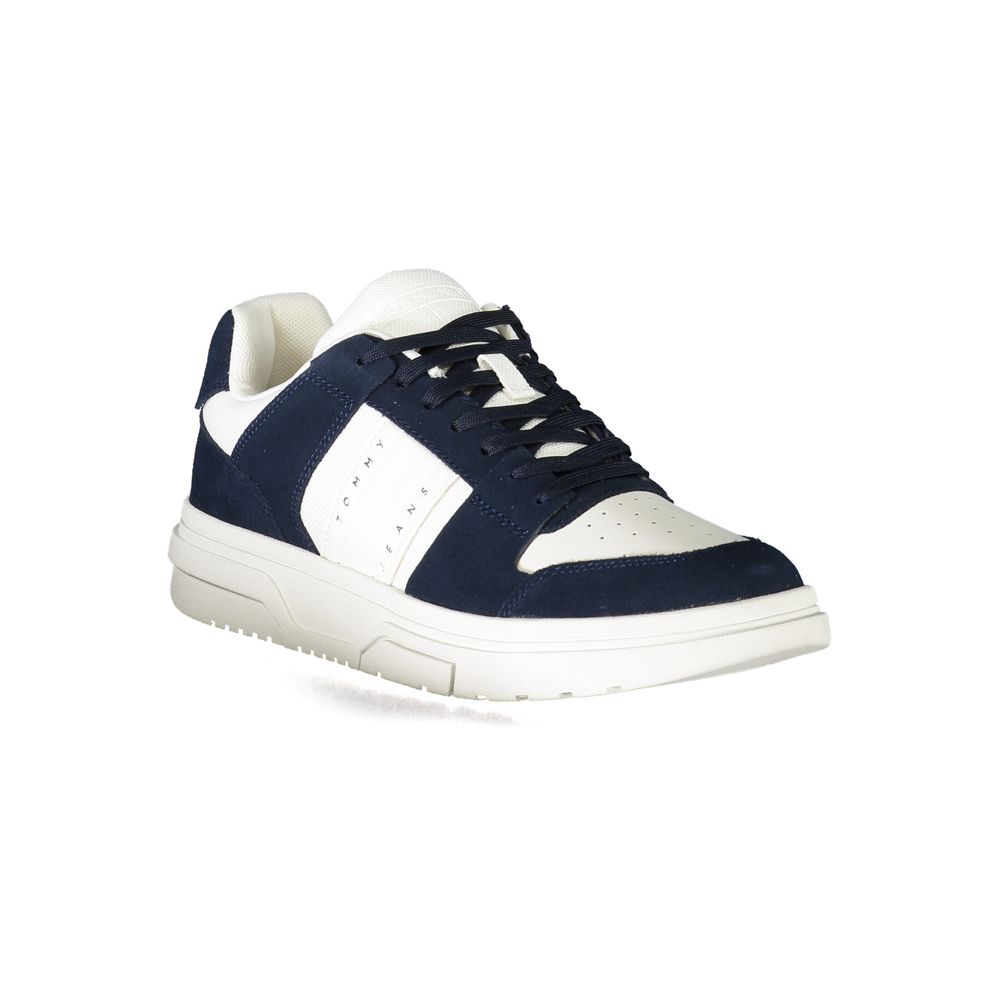 Blue Polyurethane Men Sneaker