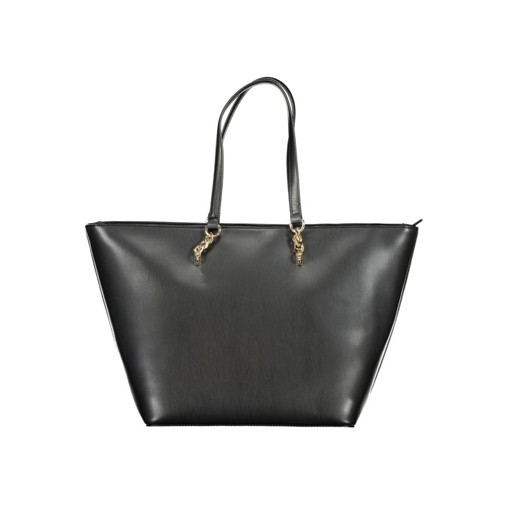 Black Polyurethane Women Handbag