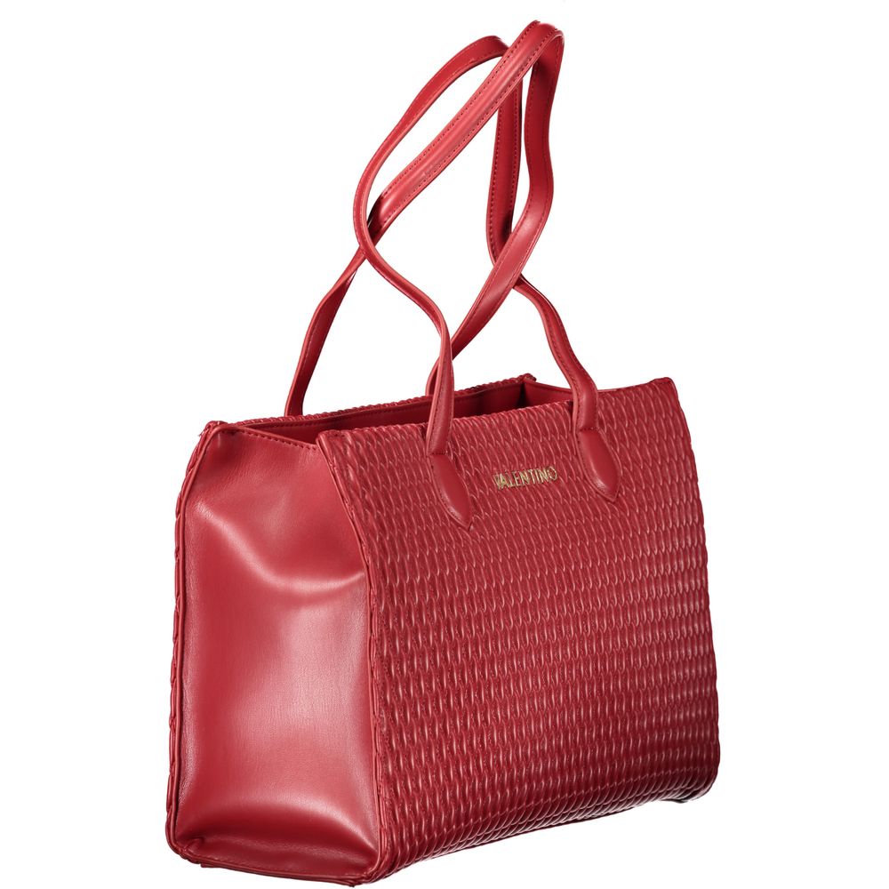 Red Polyurethane Women Shoulder Bag