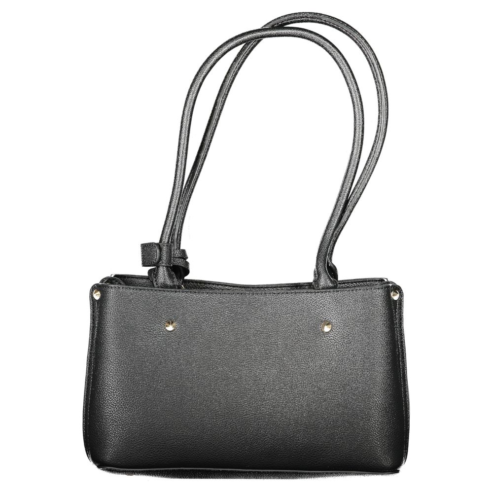 Black Polyurethane Women Handbag