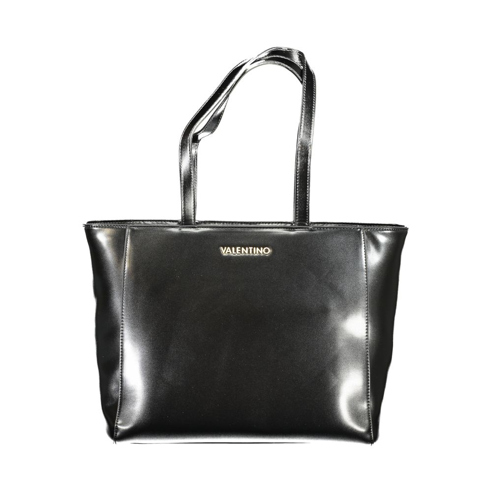 Black Polyurethane Women Shoulder Bag