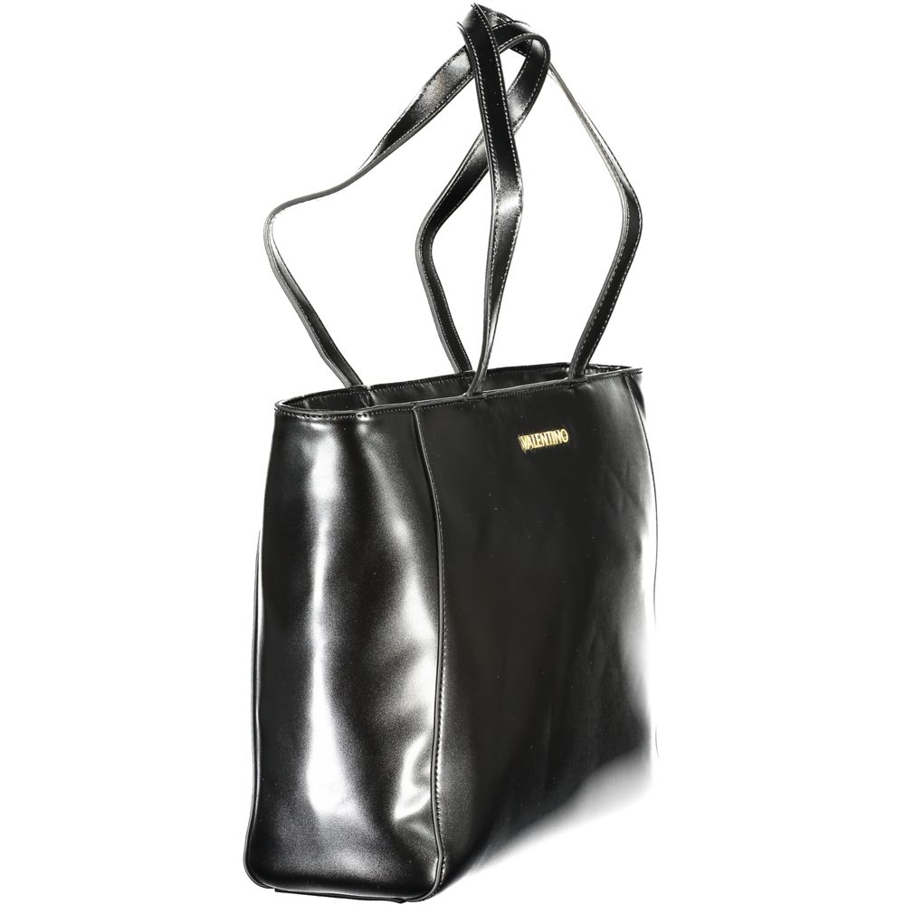 Black Polyurethane Women Shoulder Bag