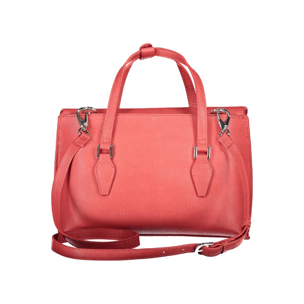 Red Polyurethane Women Handbag