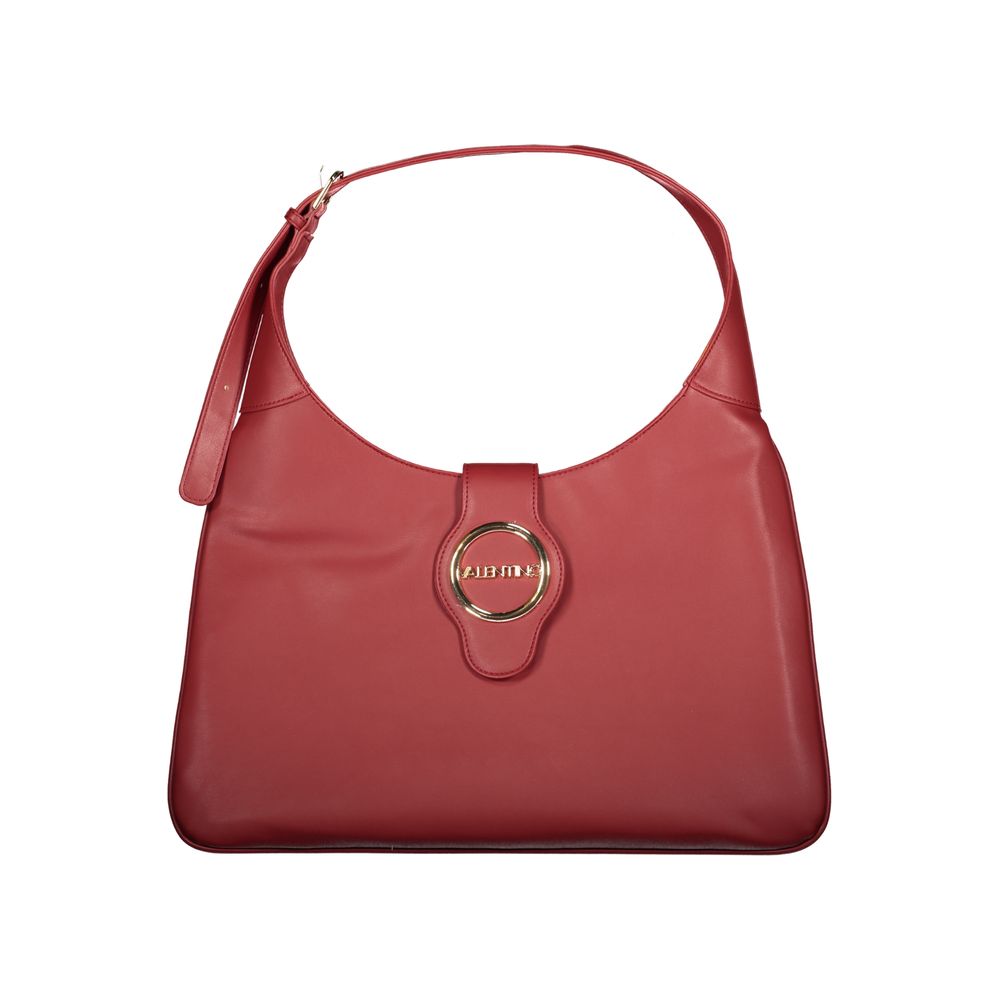 Red Polyurethane Women Handbag
