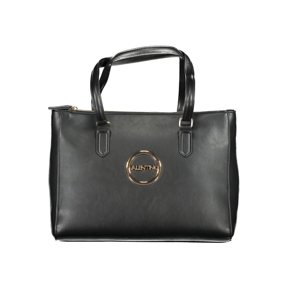 Black Polyurethane Women Handbag