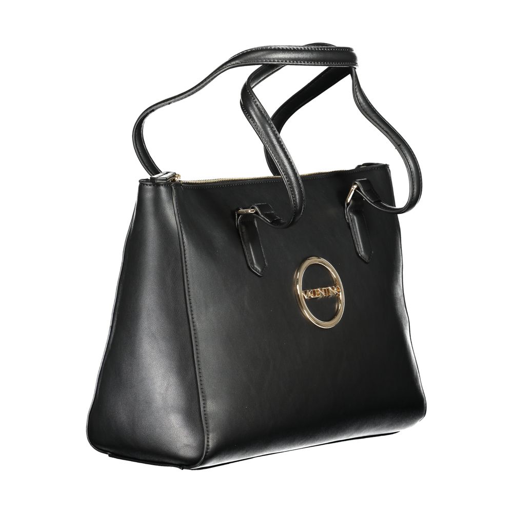 Black Polyurethane Women Handbag