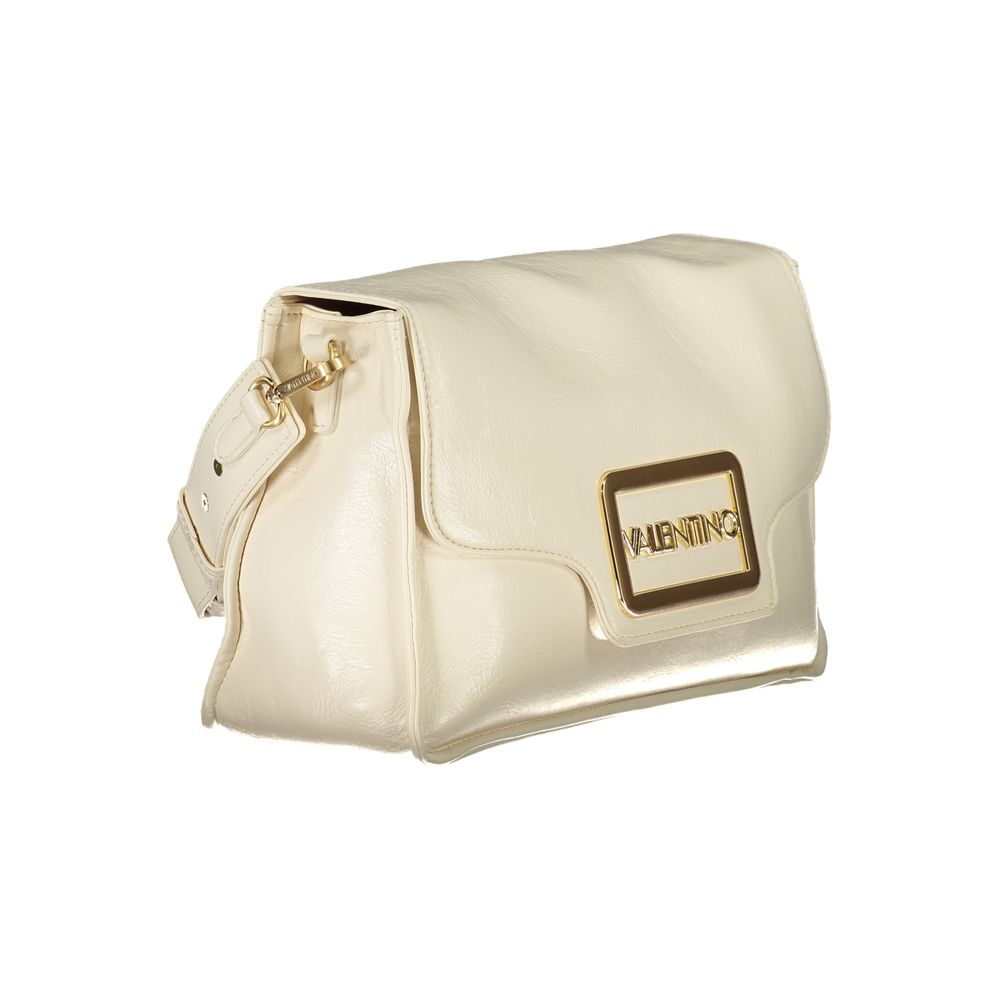 Beige Polyurethane Women Handbag