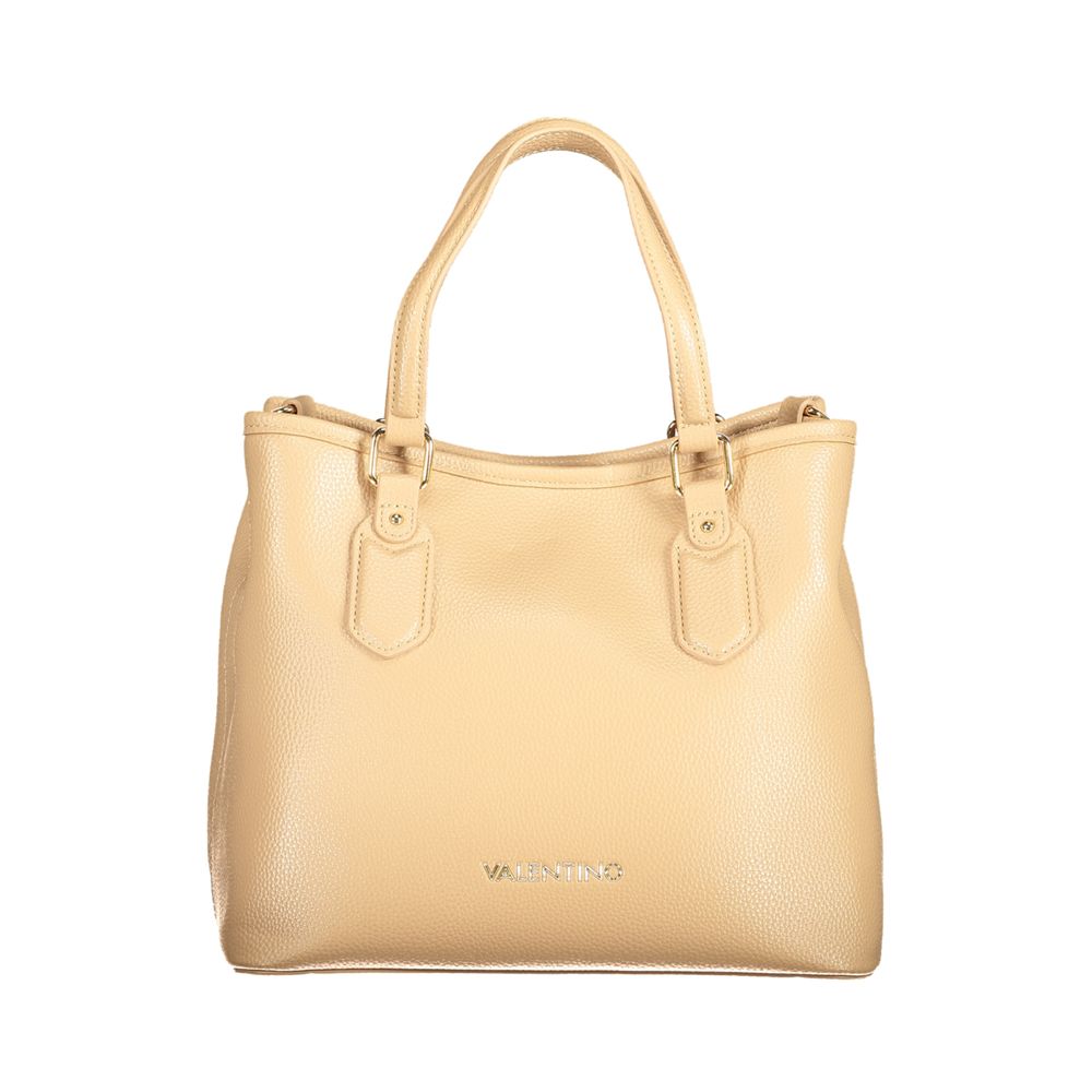 Beige Polyurethane Women Handbag